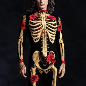 Skeleton Halloween Costume, Mens Halloween Bodysuit, Halloween Costume Men Unique, Halloween Costume, Halloween Bodysuit, Sexy Adult Costume