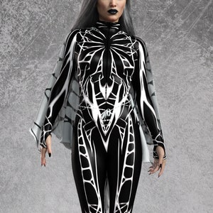 Festival Costumes, Sexy Cosplay Costume, Rave Bodysuit, Spider Bodysuit Women, Sexy Rave Outfit, Rave Outfit Women, Cyberpunk Costume Woman