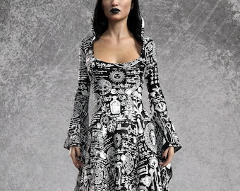 Witch Dress Women, Halloween Costumes, Halloween Adult Costume, Occult Costume Women, Black Dress Women, Halloween Costume, Witcher Costume