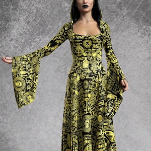 Golden Dress Women, Occult Dress Women, Halloween Costumes, Witch Dress Women, Halloween Adult Costume, Halloween Costume, Witcher Costume