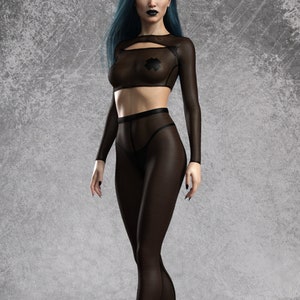 Festival Leggings Set, Transparent Sexy Outfit, Rave Mesh Outfit, Festival Mesh Set, Disco Party Outfit, Summer Outfit, Burning Man Outfit
