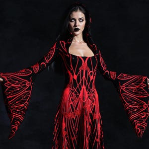 Vampire Red Dress - Etsy Vampire Red Dress - Etsy