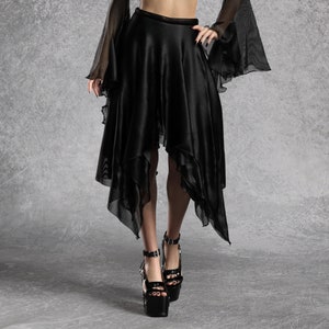 Gothic Clothing Women, Rave Sexy Skirt Women, Gothic Skirt Women, Goth Witchy Outfit, Unique Festival Skirt Woman, Festival Layered Skirt