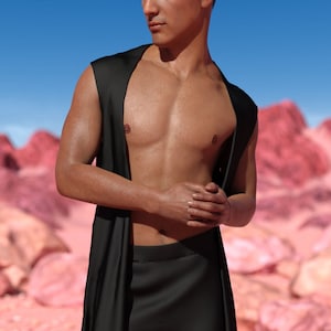 Festival Male Black Vest, Performance Vest, Party Rave Vest, Party Male Vest, Music Festival Vest, Festival Men Outfit, Burning Man Outfit
