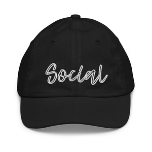 Social kids hat, Youth baseball hat, kids hat, kids baseball hat, toddler hat