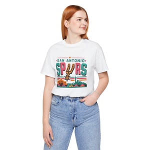 San Antonio Spurs Tee, Sporen T-Shirt, Sporen Retro-T-Shirt Bild 3