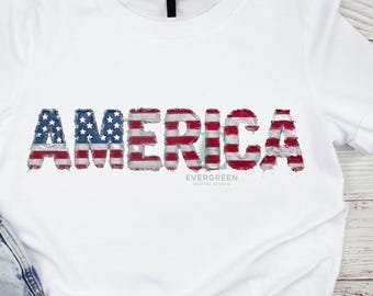 Verontruste denim Amerika-patch, png, vlag van de VS (digitale download)