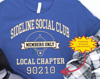 Custom Sideline Social Club PNG: gepersonaliseerde postcode Sports Mama Design (digitale download)