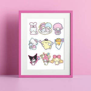 Personajes inspirados en Sanrio: impresión A4