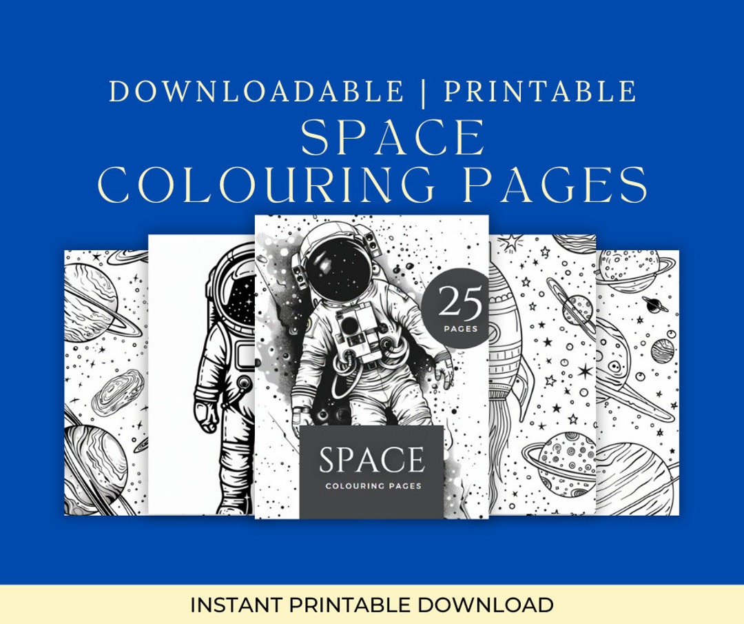 Space Colouring Pages - Etsy