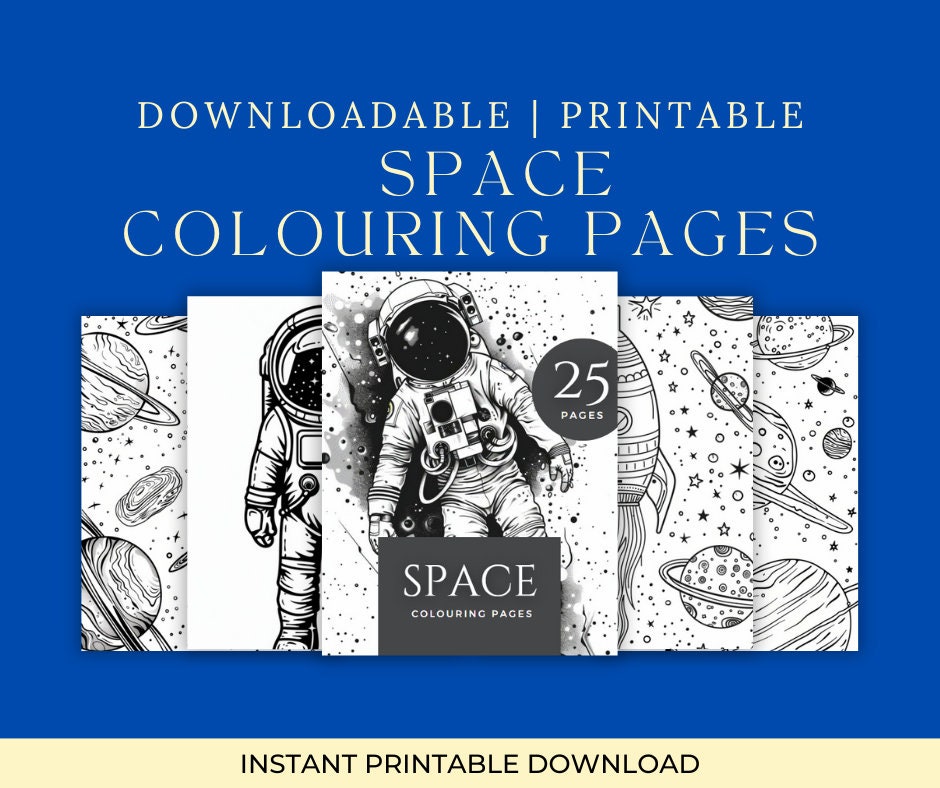 Space Colouring Pages - Etsy