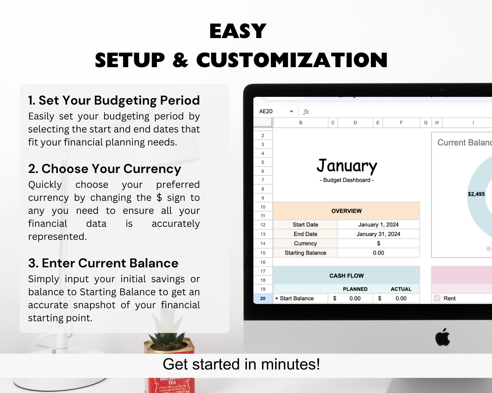 Ultimate Budget Planner for Google Sheets, Monthly Budget Spreadsheet