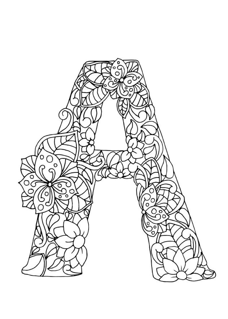Alphabet Colouring Book Flowers more Advanced - Etsy