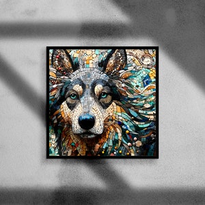 Mosaic Dog set of 3: Dog Art for - Digital Download