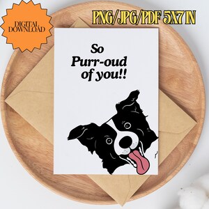 Carte de félicitations fière de vous pour maman à fourrure, papa à fourrure, papa de chien, maman de chien qui aboie, voeux drôles pour elle, cadeau pour lui, parents de chien 5 x 7