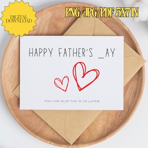 Cartão engraçado para o dia dos pais, presente da esposa, impressão de cartões sujos, cartão de felicitações para o marido, presente para o papai, mensagem para o pai PDF PNG JPG 5x7 in