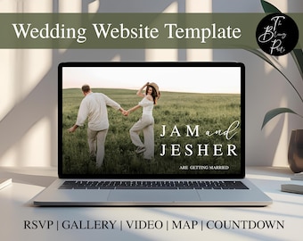 Modern Wedding Website Template | Canva Digital Invitation (Online RSVP)