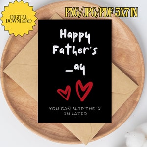 Freche Vatertagskarte, lustige Karten, sinnliche schmutzige Karte für Ehemann, Geschenk für Papa, druckbare Karte Papa PDF PNG JPG 5x7 Zoll