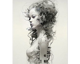 Robot Woman: Museum quality poster in matte paper