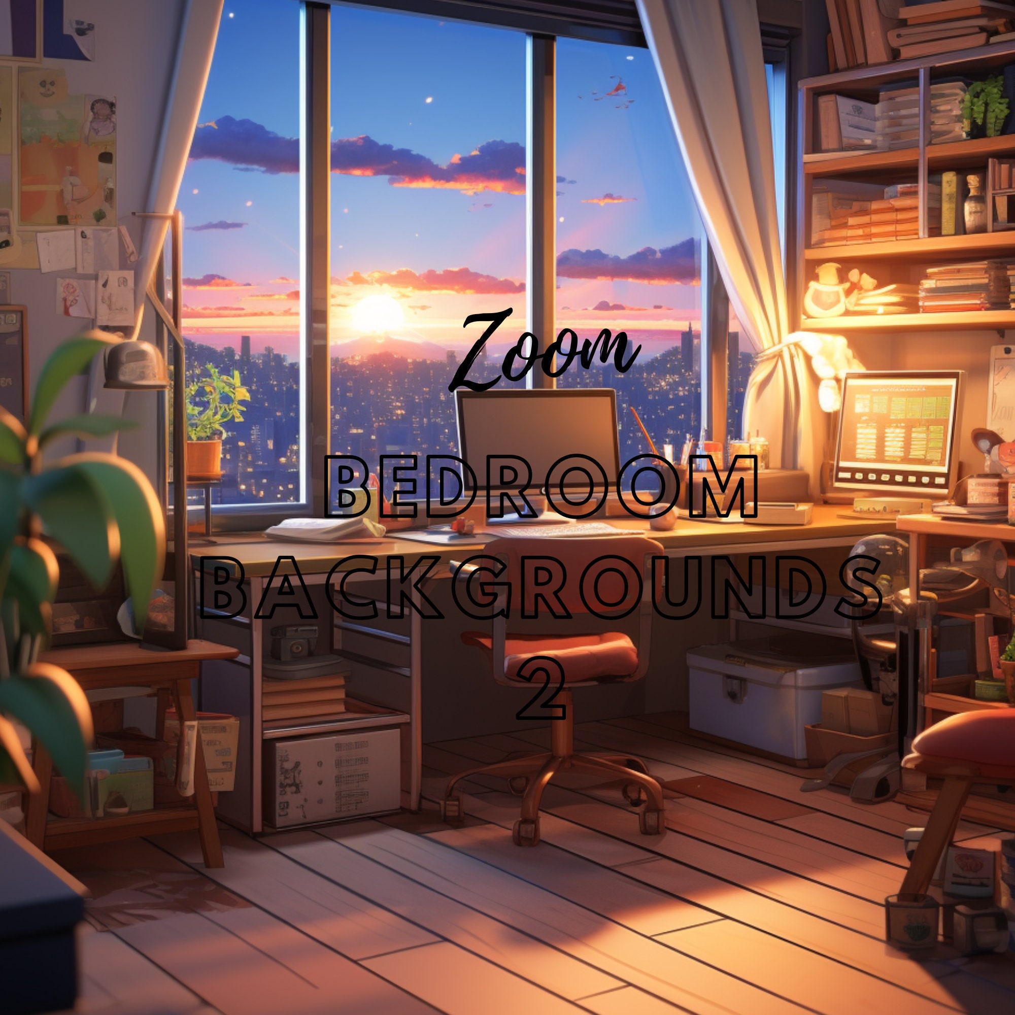 Anime Bedroom Zoom Backgrounds Zoom Teams Googlemeet - Etsy