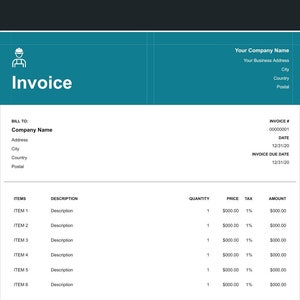 Editable Invoice Template