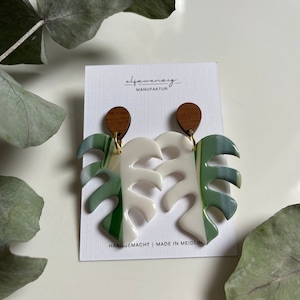 MONSTERA Go big or go home – two faced – handmade earrings