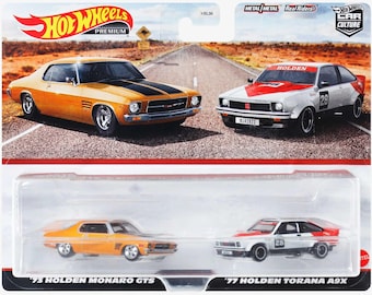 Hot Wheels Premium Car Culture 2-Pack – Modelli pressofusi Holden Monaro GTS del '73 e Holden Torana A9X HBL96 HKF50 del '77