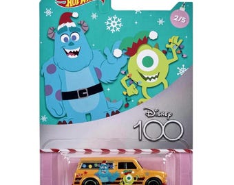 Hot Wheels '67 Austin Mini Van – Disney 100th Anniversary Monsters Inc. Christmas Edition 1/64 Die-Cast Model