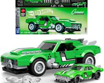 Mattel Brick Shop Hot Wheels 1:32 Custom ’68 Camaro Building Set JFT16