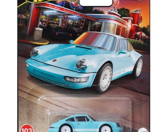 Hot Wheels Porsche 930 RWB – Voiture Premium Car Culture échelle 1/64, Modèle Métal Avec Pneus Real Riders, Collection Silhouettes – JBK58