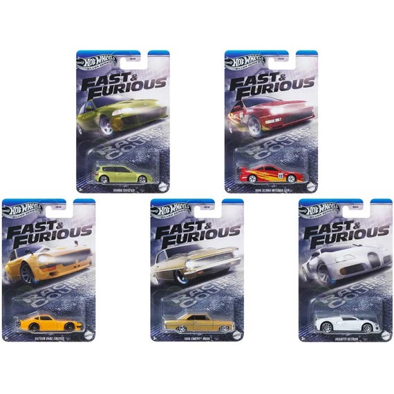 5台セット　ホットウィール　ワイルドスピード　SILVER SERIES ホットウィール 1:64 ワイルド・スピード（シルバー）/レーシング