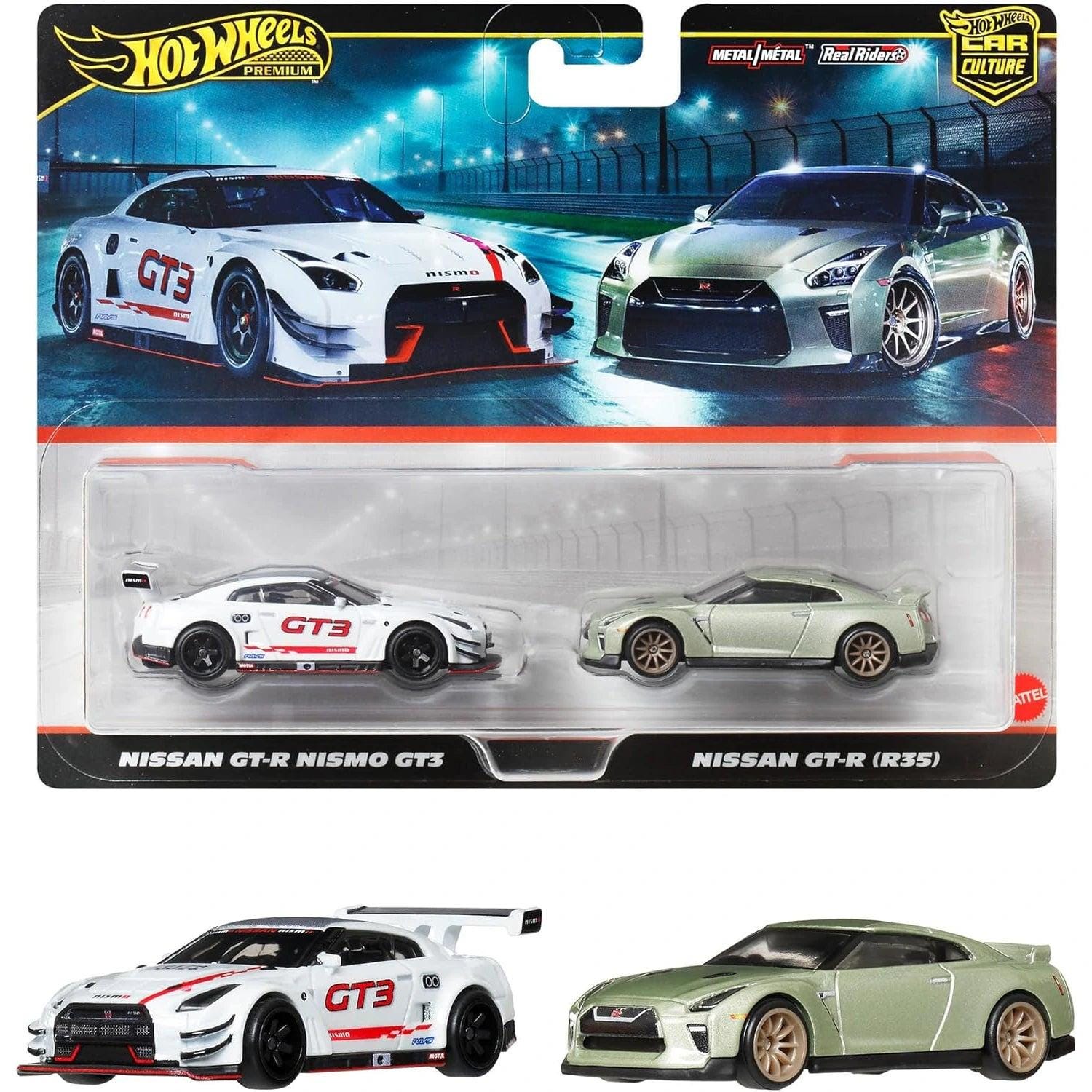 Hot Wheels Nismo GTR R33 5台セット Hot Wheels Premium 2-pack Nissan Gt-r Nismo Gt3 / Nissan Gt-r (r35