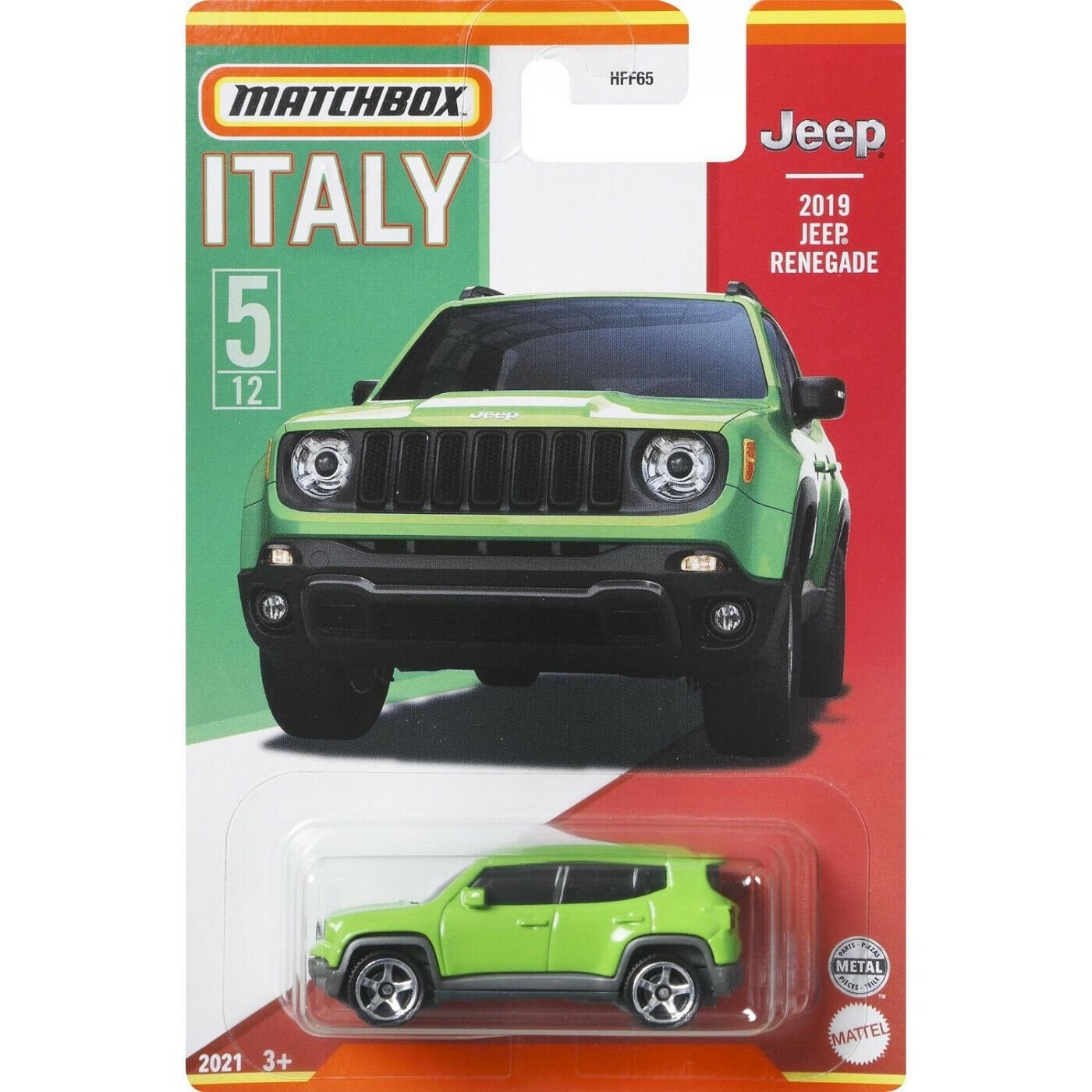 Matchbox 2019 Jeep Renegade – Stars of Italy 5/12 HFF65 1/64 Die