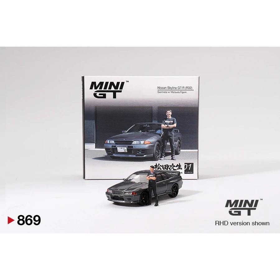 Minigt 1:64 Nissan Skyline GT-R (R32) Gunmetal With Matsuda Figure