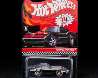 Hot Wheels 1:64 RLC Exclusive Custom Corvette – Spectraflame True Black HCK29 Die-Cast Model