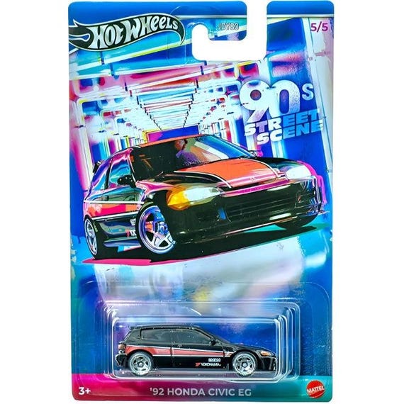 2025 Hot Wheels '90s Street Scene '92 Honda Civic EG 5/5 1:64 Die