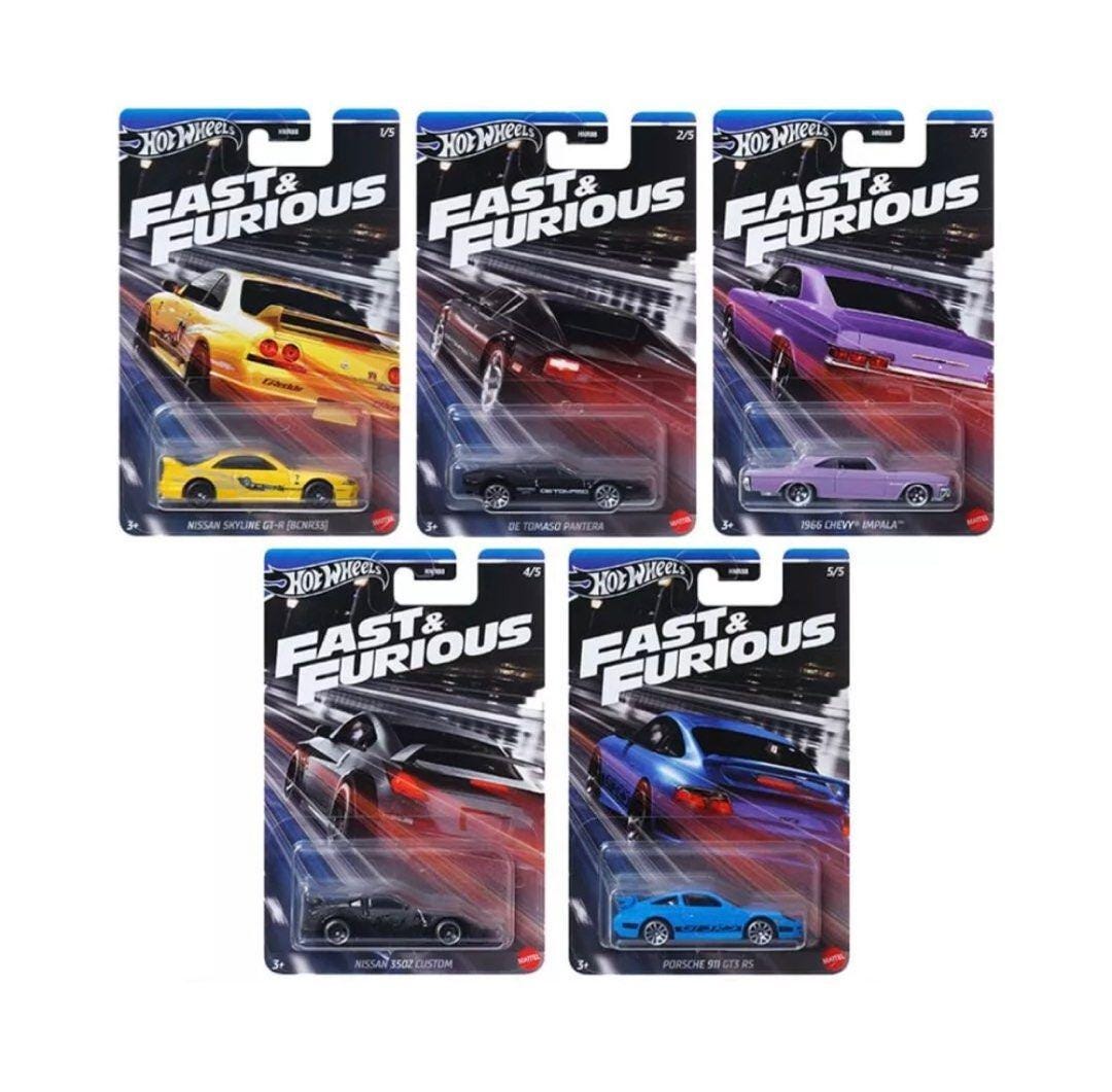ミニカー Hotwheels FAST&FURIOUS Hot Wheels Fast & Furious 1:64 Scale Die-Cast Toy Cars, Set of 10