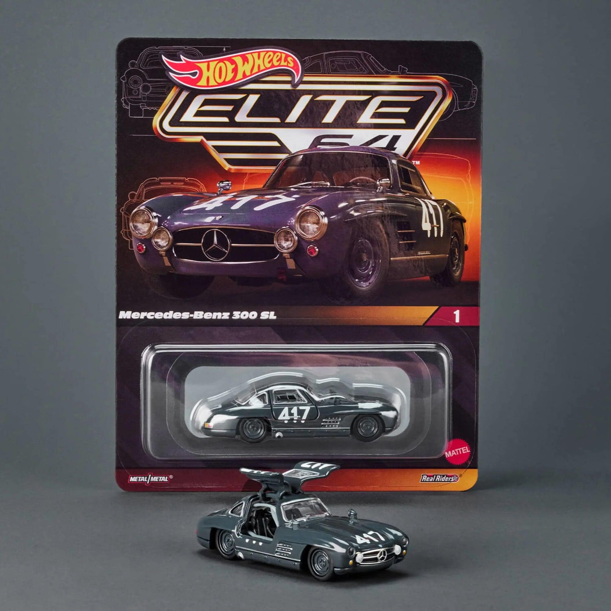 Hot Wheels Elite 64 Mercedes-benz 300 SL – Graphite Gray HNG51 Die