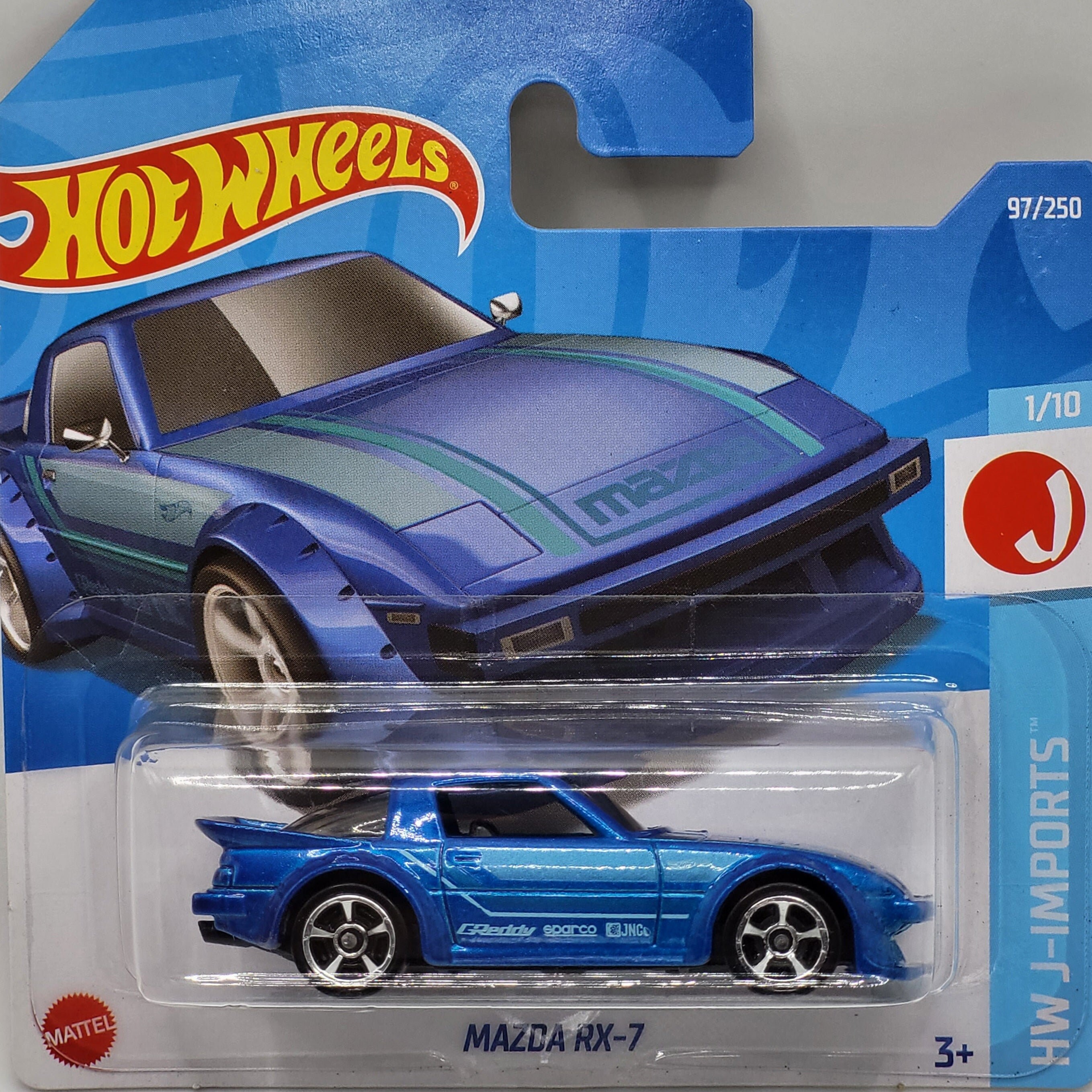 ホットウィール マツダ RX-7 HW J-Imports 97/250 レア ブルー 1/64