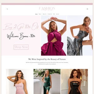 FASHION - Vibrant Shopify Women&#39;s Fashion Clothing Theme in Pure Pink Designs | Editable Canva Templates Included | Shopify OS 2.0
