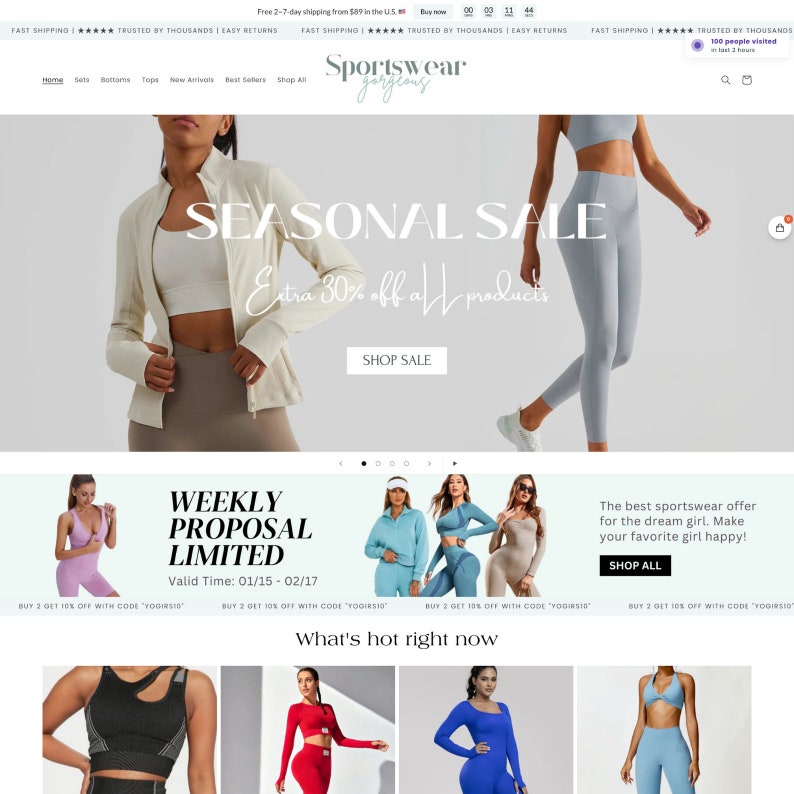 Shopify Dropshipping Store Selling Sportswear, Sports Clothing