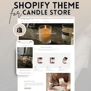 Beige Candle Shopify Theme: Modern Minimalist Website Template