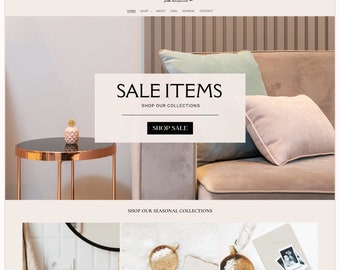 Pink Art Deco Shopify Theme: Customizable Canva Template