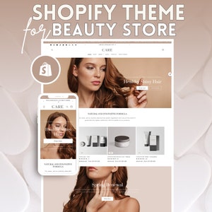 Beauty Shopify Theme: Modern Feminine Design, Editable Canva Templates