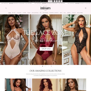 INTIMATES - Lingerie Sparkly Pink in Bright Style Shopify Theme | Customizable template | Editable Canva templates included | Shopify OS 2.0