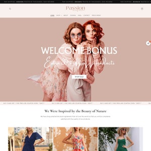 PASSION - Creamy Beige Shopify Fashion Clothing Store Theme | Customizable template | Editable Canva templates included | Shopify OS 2.0