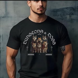 Funny Dungeons and Dogs T-Shirt: Gamer Dog Lover Gift