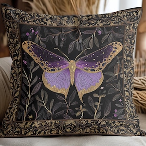 Butterfly Art Pillow: Bohemian Home Decor Accent Cushion