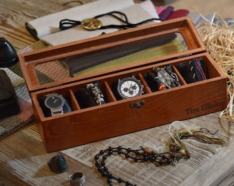 2nd anniversary gift for him wood,Wood anniversary gift for husband,Anniversary gifts for boyfriend personalized,Wood watch box for men