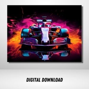 F1 Poster Digitale Download, Neutrale F1 kunst aan de muur, Formule 1 poster, F1 kunst aan de muur, Neon kunst aan de muur, Auto Poster, Auto&#39;s kunst aan de muur, Racing kunst aan de muur